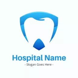 Elegant Blue Shield Design Ensuring Dental Care Safety Logo Template