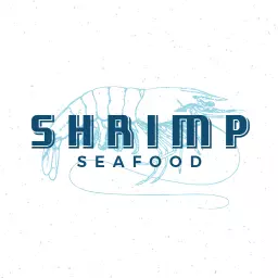 Elegant Blue Shrimp Design Emphasizing Fresh Seafood Logo Template