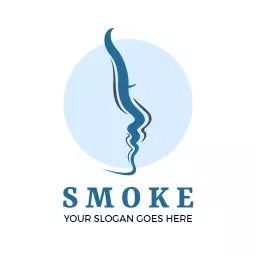 Elegant Blue Smoke Design Representing Modern Smoking Culture Logo Template