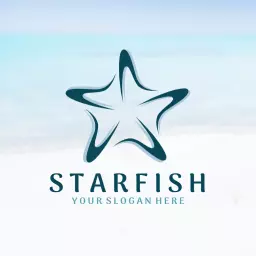Elegant Blue Starfish Design for Ocean-Themed Business Logo Template