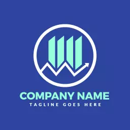 Elegant Blue Trading Graph Design for Financial Traders Logo Template