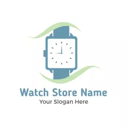 Elegant Blue Watch Design Representing Timeless Quality Logo Template