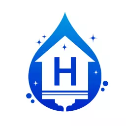 Elegant Blue Water Drop Featuring Alphabet H Logo Template