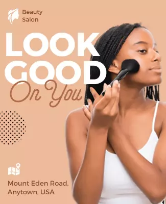 Elegant Blush Beauty Salon Look Good Promotion Poster Template