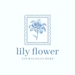 Elegant Botanical Design Featuring Beautiful Lily Flower Logo Template