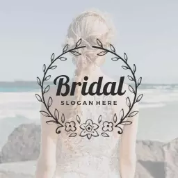 Elegant Bridal Design Featuring Ocean Background Logo Template