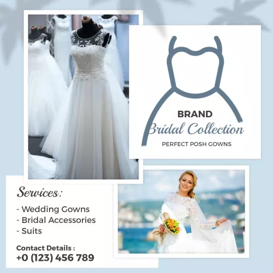 Elegant Bridal Gown Collection with Stunning Wedding Dresses Ad Template