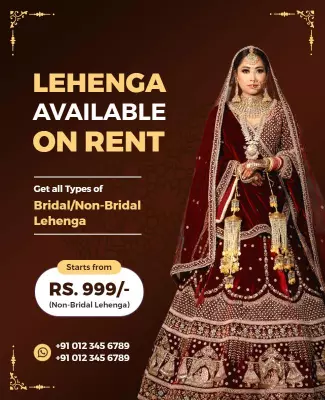 Elegant Bridal Lehenga Rental Advertisement Poster Template