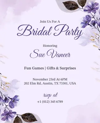 Elegant Bridal Party Invitation Flyer Template
