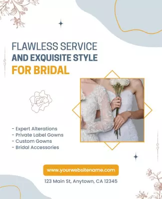 Elegant Bridal Service and Exquisite Style Fashion Poster Template
