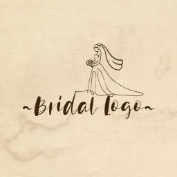 Elegant Bride Sketch Design Embodying Bridal Beauty Logo Template
