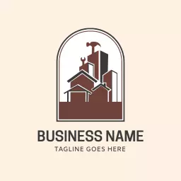 Elegant Brown and Beige Homebuilder Design with Tools Logo Template