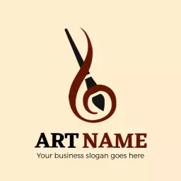 Elegant Brown and Black Artistic Brush Design Logo Template