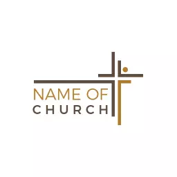 Elegant Brown and Gold Cross Design for Church Logo Template
