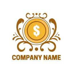 Elegant Brown and Gold Design Emphasizing Money Management Logo Template