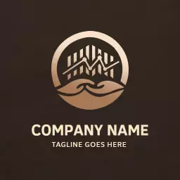Elegant Brown and Gold Design for Financial Services Logo Template