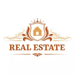 Elegant Brown and Gold Real Estate Design Featuring Home Logo Template