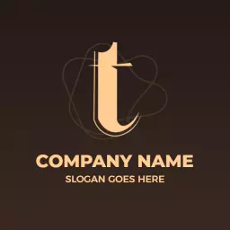 Elegant Brown and Gold T Letter Design for Branding Logo Template