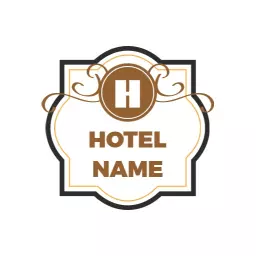 Elegant Brown and White Design for Luxury Hotel Logo Template