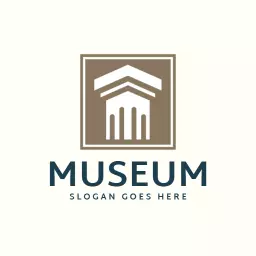 Elegant Brown and White Museum Design for Cultural Heritage Logo Template