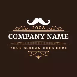 Elegant Brown and White Vintage Barber Shop Logo Template