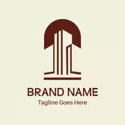 Elegant Brown Architectural Design for Luxury Hotel Logo Template