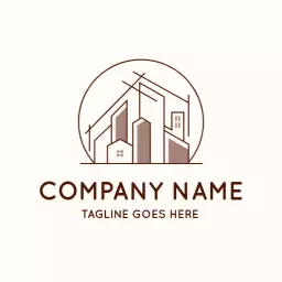 Elegant Brown Architectural Design Showcasing Modern Builds Logo Template