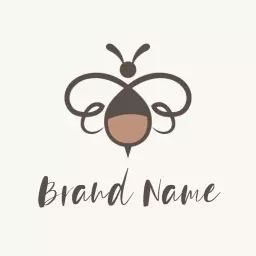 Elegant Brown Bee Design in Minimalist Line Art Logo Template