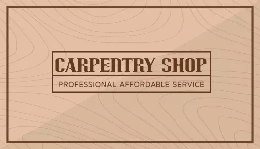 Elegant Brown Carpentry Professional Visiting Card Template