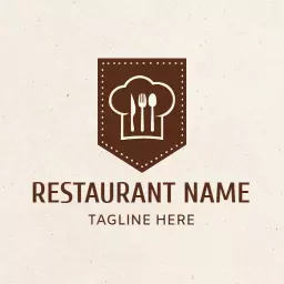 Elegant Brown Chef Hat Design Showcasing Restaurant Logo Template