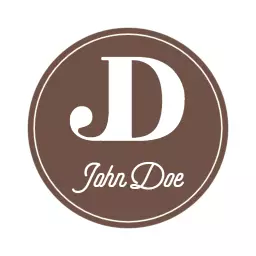 Elegant Brown Circle Monogram Featuring Initials and Name Logo Template