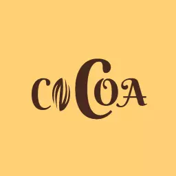 Elegant Brown Cocoa Logo on Soft Yellow Background Logo Template