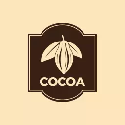 Elegant Brown Cocoa Pod Design Representing Premium Cocoa Logo Template