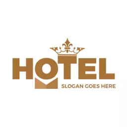 Elegant Brown Crown Logo Representing Luxury Hotel Services Logo Template