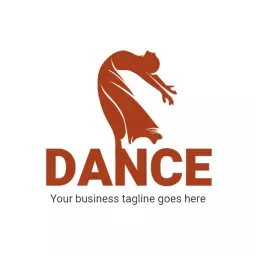 Elegant Brown Dance Silhouette Capturing Movement Logo Template