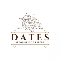 Elegant Brown Date Palm Design Highlighting Natural Delicacies Logo Template