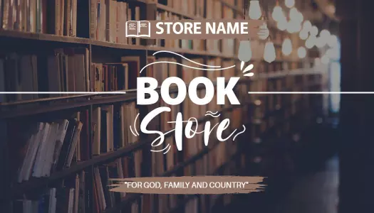 Elegant Brown Education Bookstore Business Card Template
