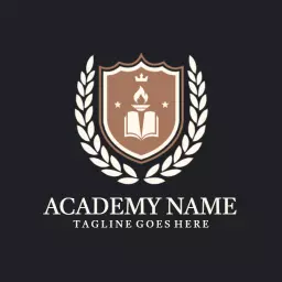 Elegant Brown Emblem Design Showcasing Academy Excellence Logo Template