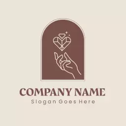Elegant Brown Hand Design Illustrating Luxury Perfume Logo Template