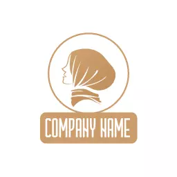Elegant Brown Hijab Design Emphasizing Modern Fashion Logo Template