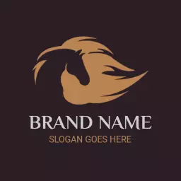Elegant Brown Horse Imagery in Motion for Equestrian Logo Template