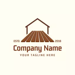 Elegant Brown House with Deck and Professional Branding Logo Template