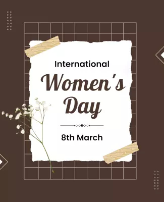 Elegant Brown International Women's Day Celebration Poster Template