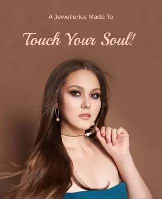 Elegant Brown Jewelry Collection Promotional Poster Template