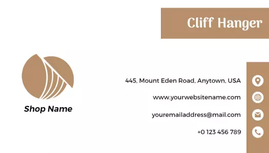 Elegant Brown Nature-Inspired Cliff Hanger Visiting Card Template