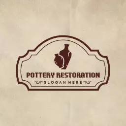 Elegant Brown Pottery Design for Restoration Services Logo Template
