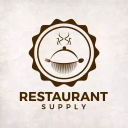 Elegant Brown Restaurant Design Highlighting Kitchen Supply Logo Template