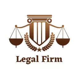 Elegant Brown Scales and Pillar Representing Law Firm Logo Template