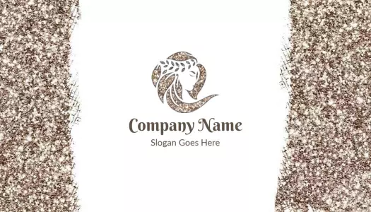 Elegant Brown Sparkle Makeup Artist Business Card Template