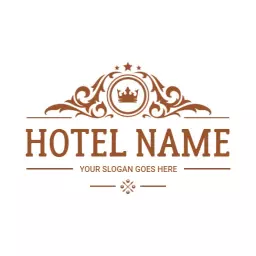Elegant Brown Vintage Design for Luxury Hotel Logo Template